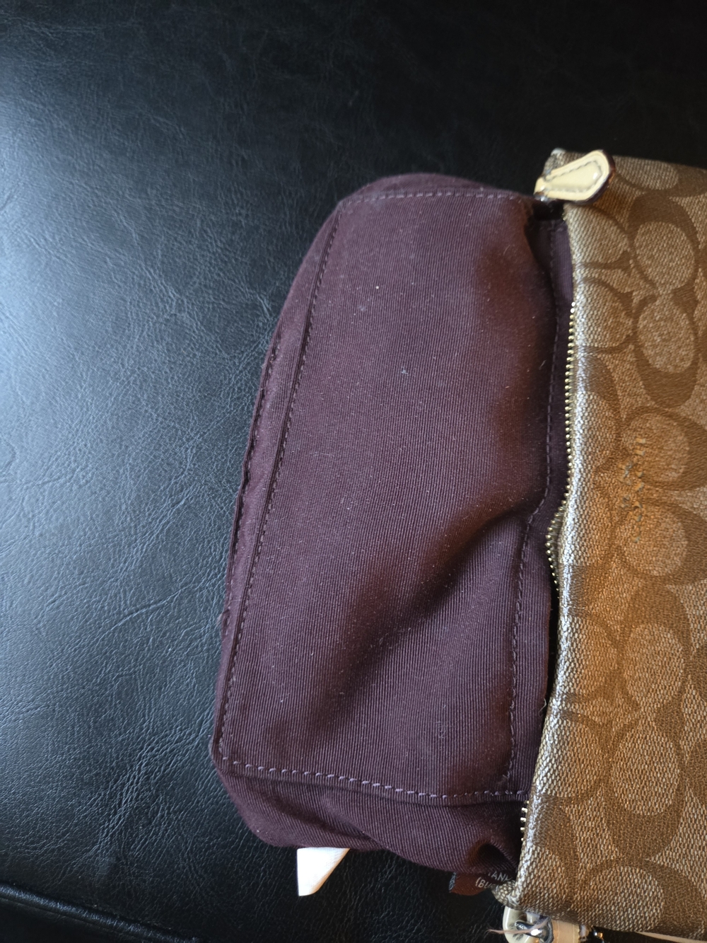 Coach Wristlet in Signature Canvas - Khaki/Tan (6 Card Slots) - Picture 4 of 9